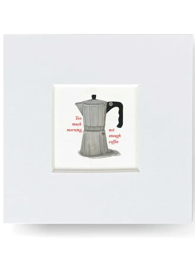 coffee maker print red font 