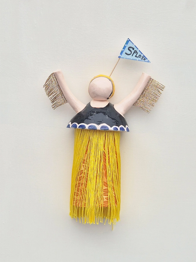 Christmas tree topper swimmer, angel decoration wall art hanging 