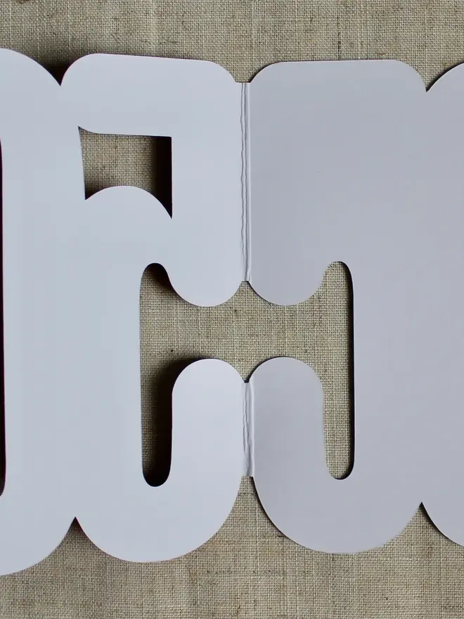 floral 50th birthday card. card shaped like 50 open to show blank inside.