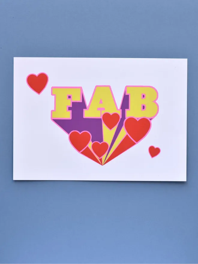 fab print unframed on blue background