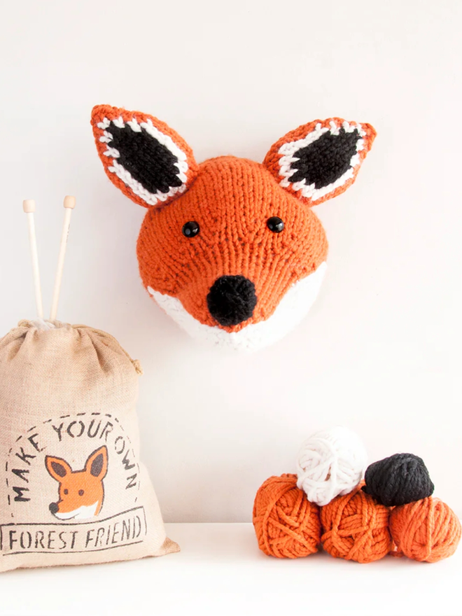 Fox Head Knit Kit. A giant fox head.
