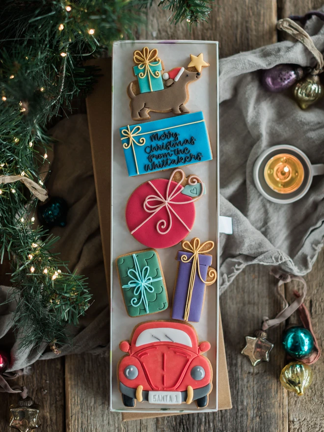 Driving Home For Christmas Personalised Biscuit Gift