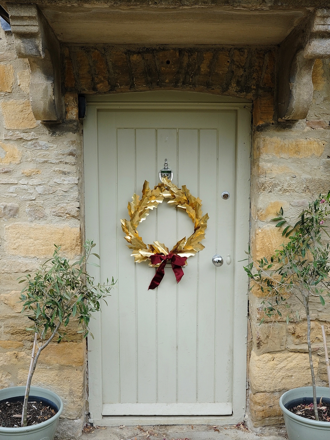 Christmas Brass Holly Wreath