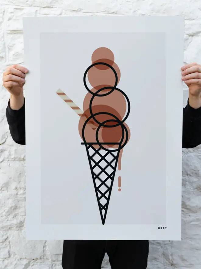 Chocolate Ice Cream Art by artist Bert Fowler