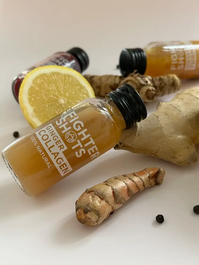 organic ginger collagen shots