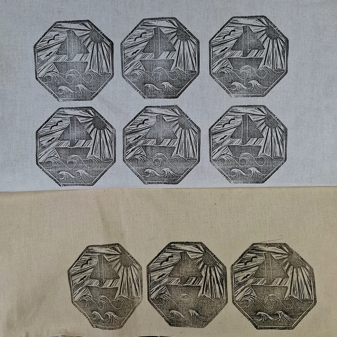 Versacraft black ink pad for colour fast printing on fabric tote bags white and natural