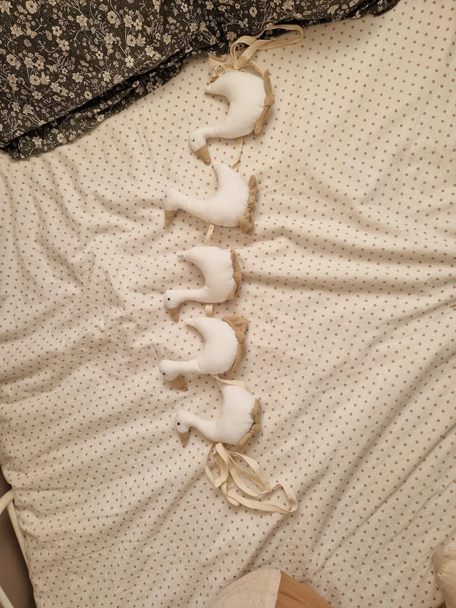 White Goose Cotton Garland, Nursery Wall Hanging Decor, goose birthday bunting