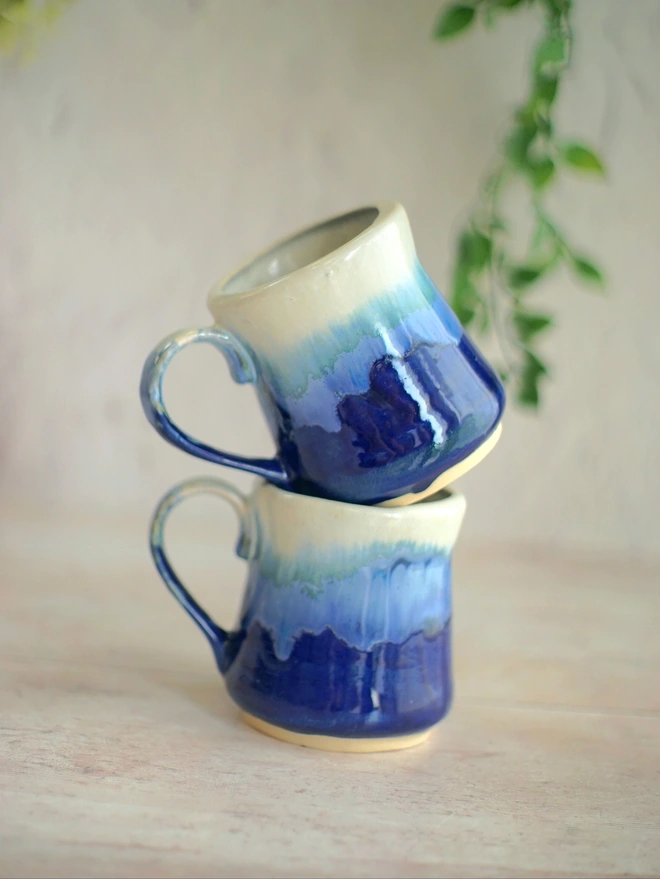 ceramic blue mug, pottery mug, mug gift, blue mug, Jenny Hopps Pottery, ceramic gift, home gift