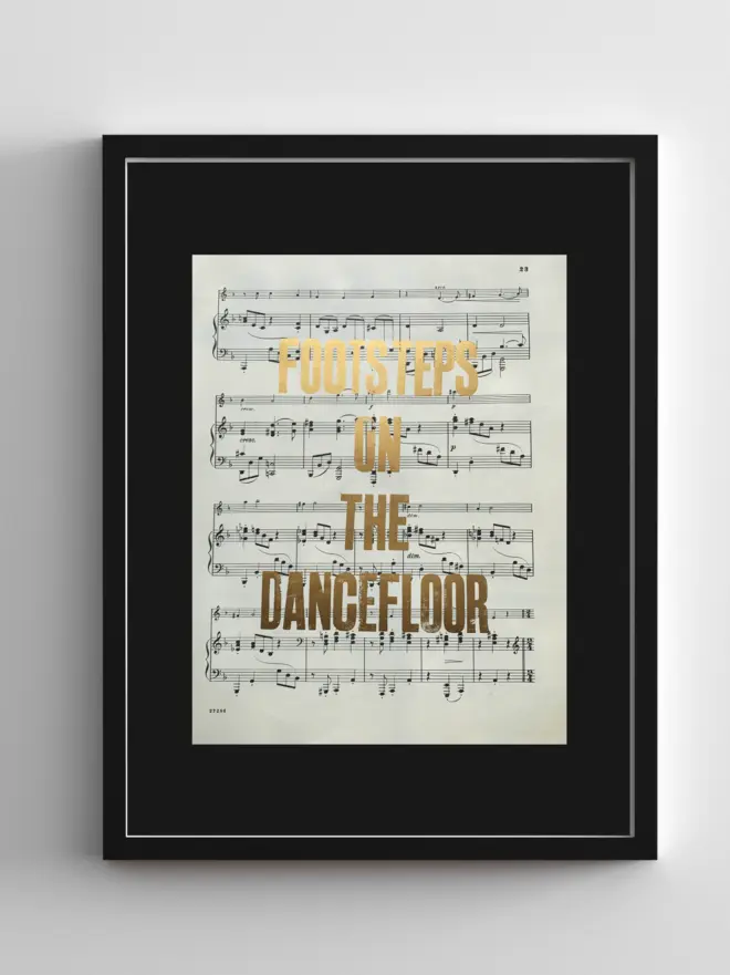footsteps on the dancefloor letterpress print susan bradley