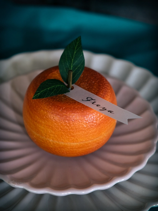 Personalised Christmas Clementine Table Place Setting