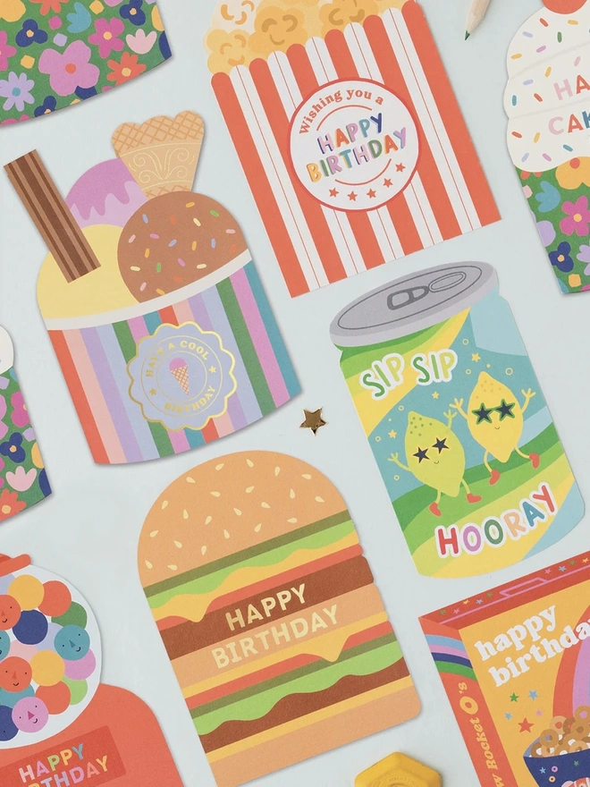 'Happy Birthday' Cheeseburger Shaped Card