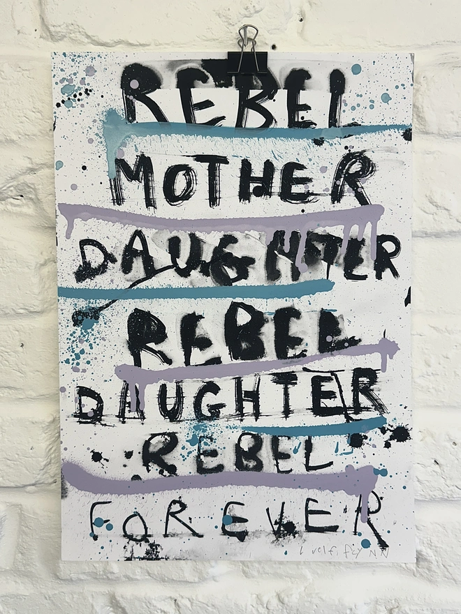 Rebel Mother Print Warm Lilac A3 studio