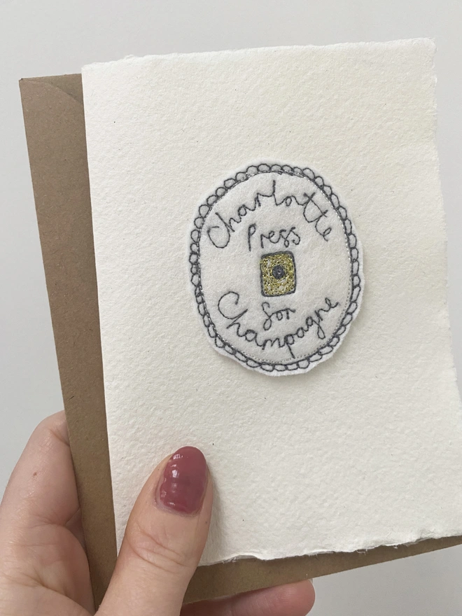 personalised press for champagne card