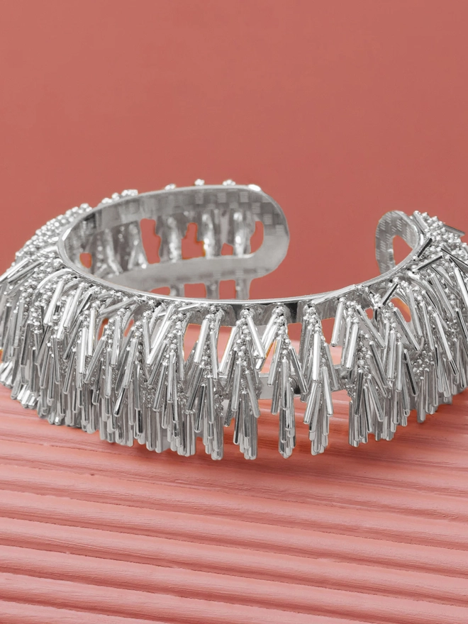 silver tassel cuff