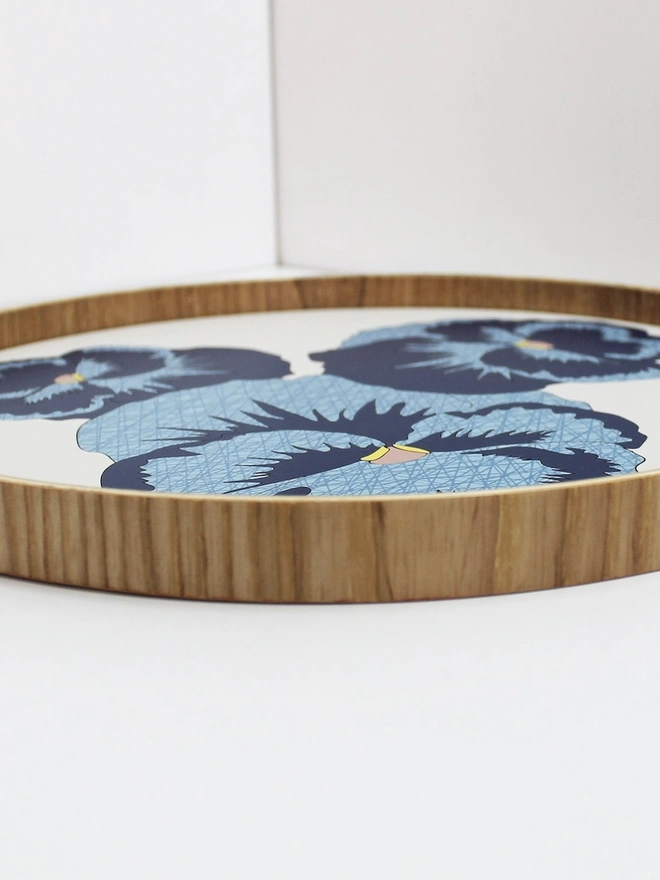 Handmade Pansy Serving Tray