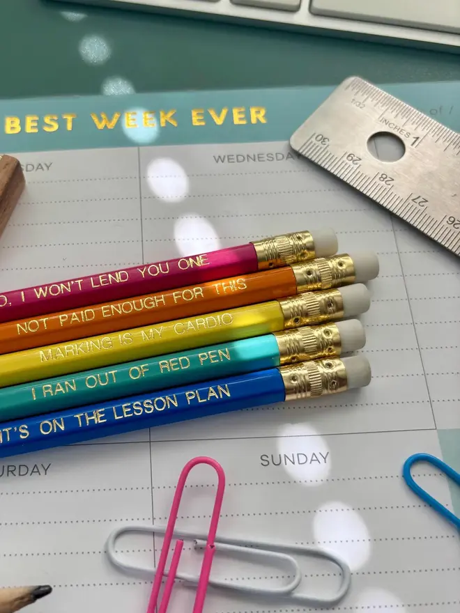 Funny Teacher Pencil Gift (Set Of 5)