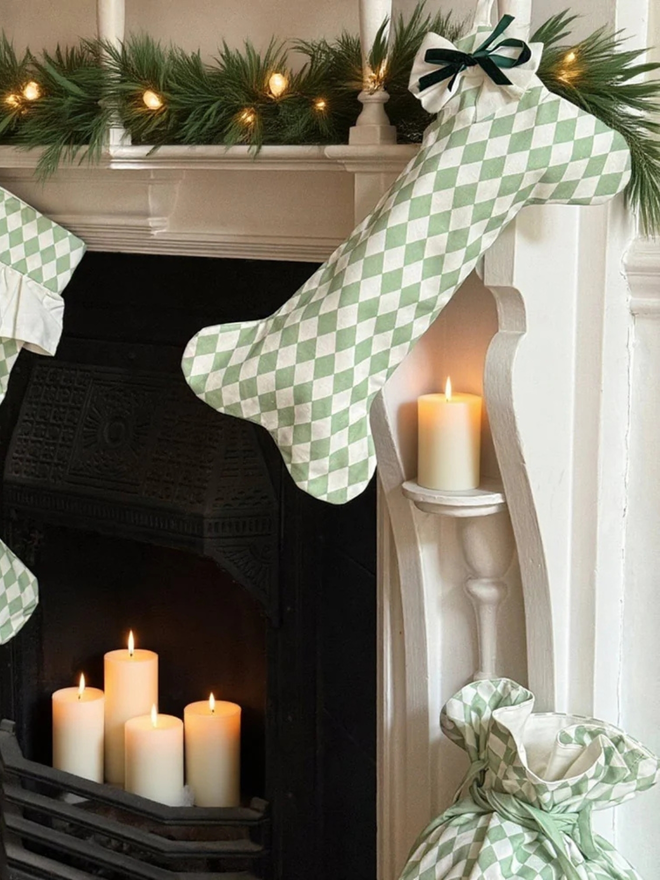 Pine Christmas dog stocking