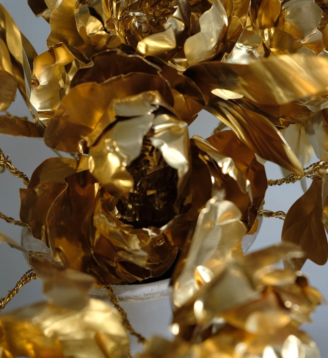 CLose up of brass peony flowers by artist Debbie Fairbrass