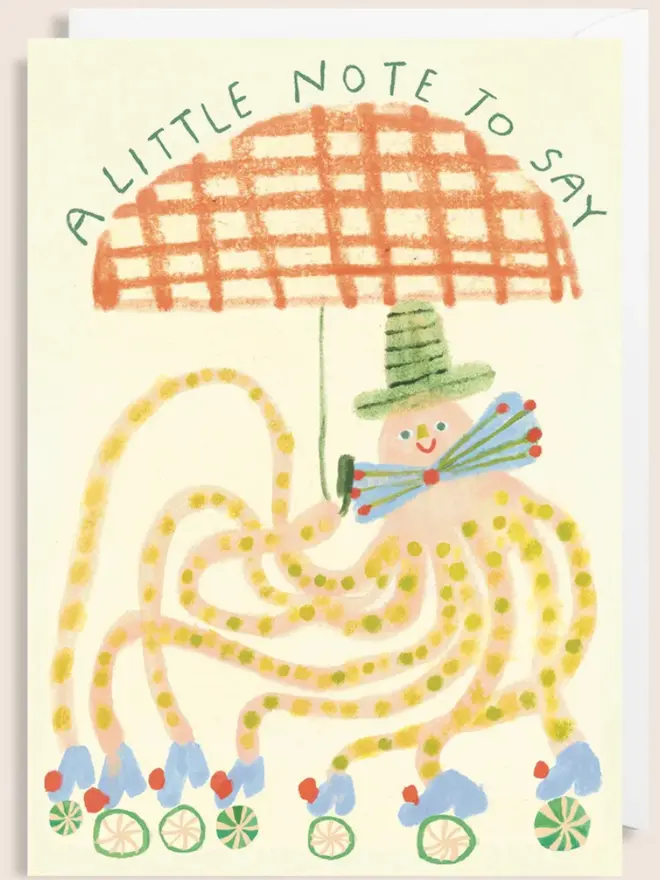 'A Little Note To Say' Octopus Card, against a white background. 