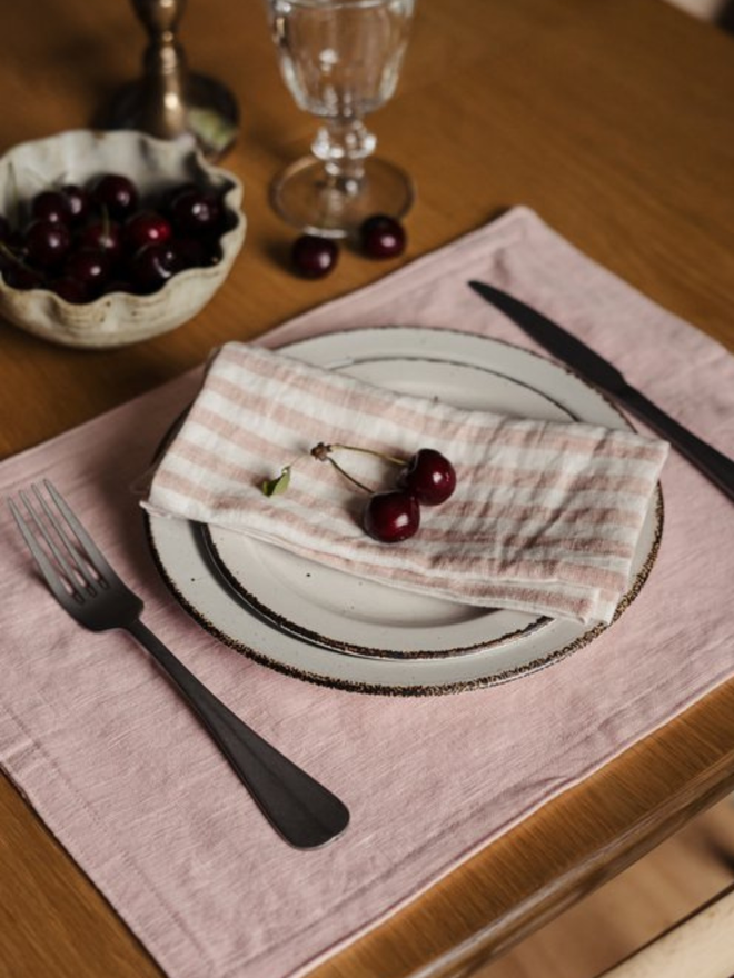 Striped linen placemats