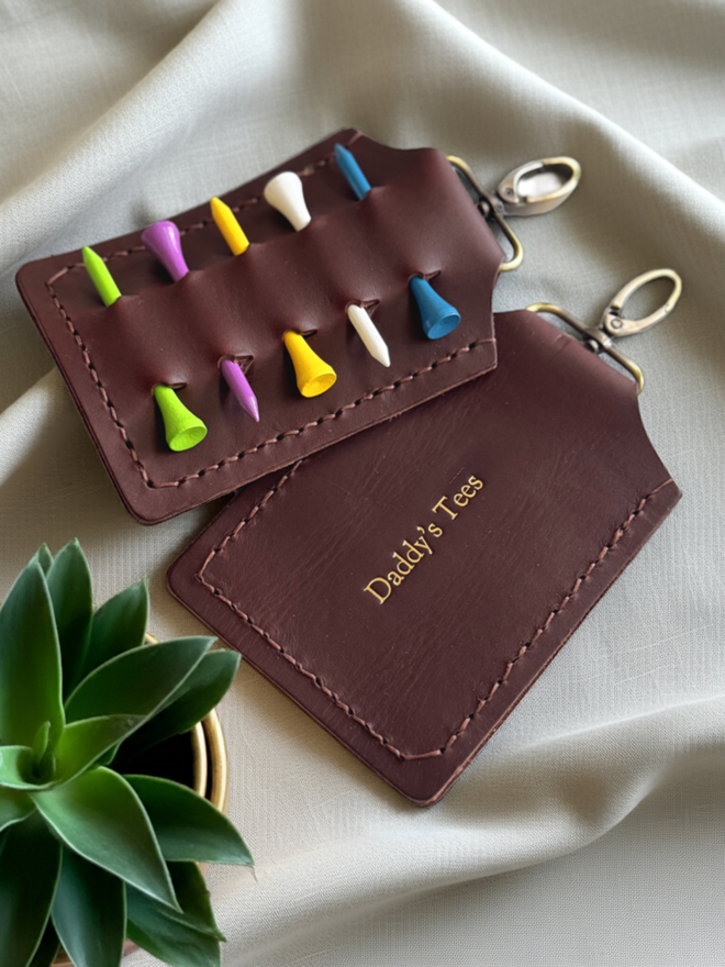 Chocolate brown personalised golf gift.