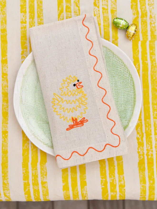 Easter chick napkin