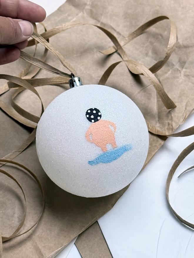 hand painted swimmer Christmas tree bauble