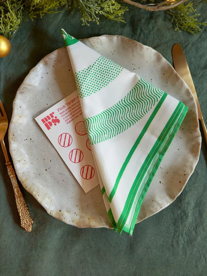 Flip target napkin Christmas table
