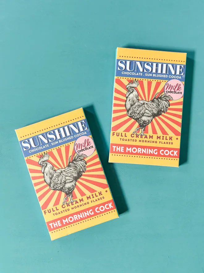 chocolate bar with rooster design