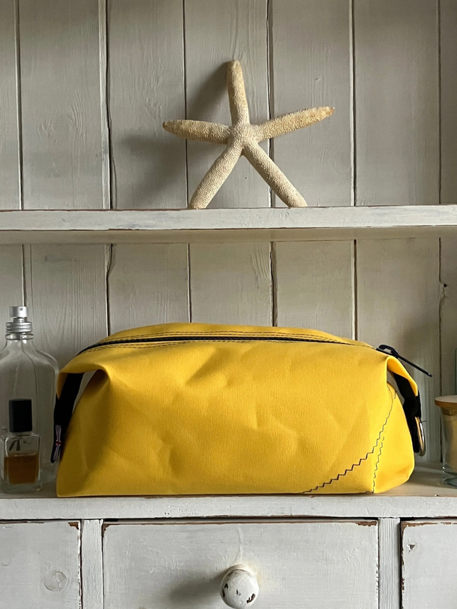 handmade wash bag yellow