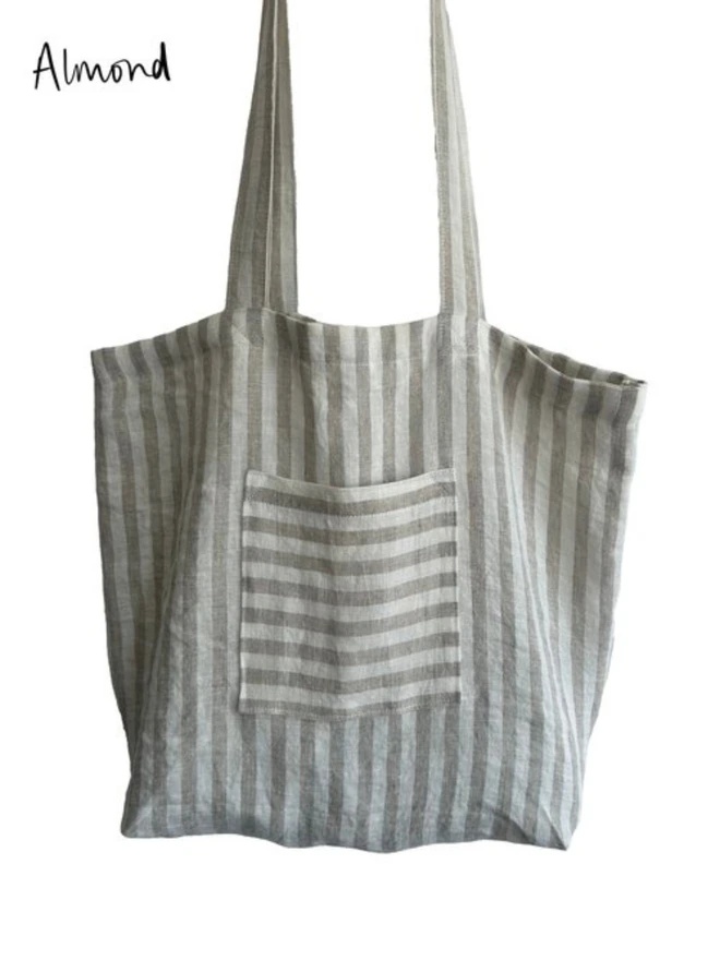 Striped Linen Beach Bag