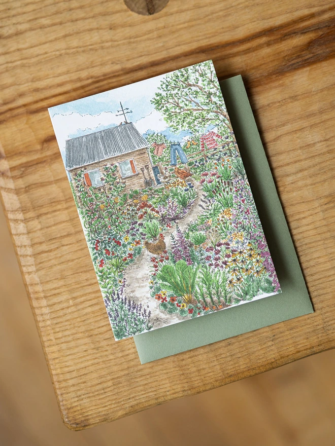 Garden watercolour card 