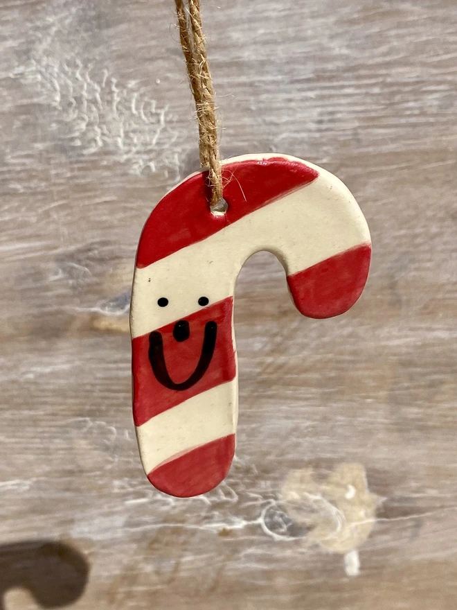 ceramic candy cane hanging decoration