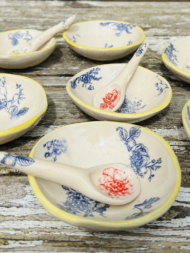 Small Floral Ceramic Bowls