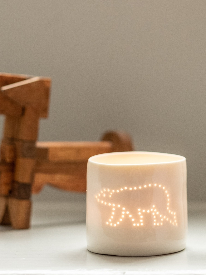 polar bear mini porcelain tealight 