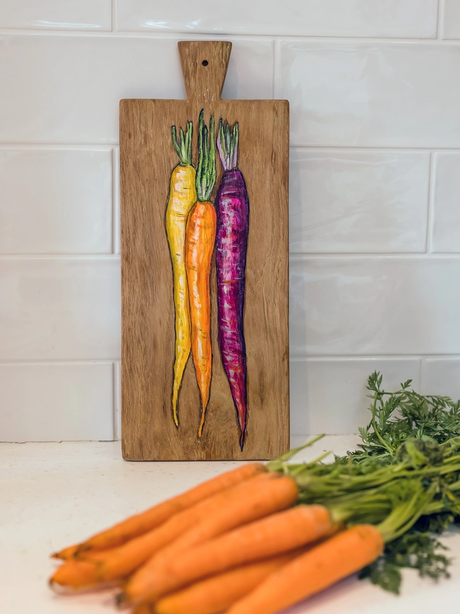 'Carrot' Handpainted Serving Board