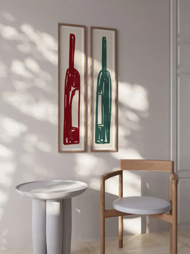 Wine Art Print / Wine Lover Gift / Colourful Kitchen Prints / Bar Wall Signs / Framed or Unframed / Kitchen Prints / 60 cm x 12 cm