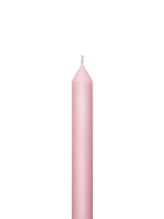 ballet pink taper candle pair