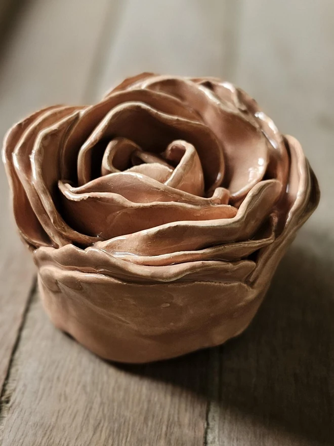 rustic peach ceramic peony rose flower for wall ceramics pottery gift 