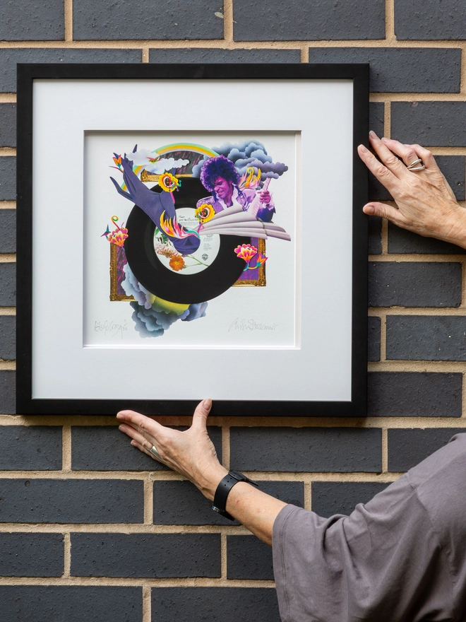 Let's Go Crazy by Prince ‘7” Single’ print of an original collaged artwork.