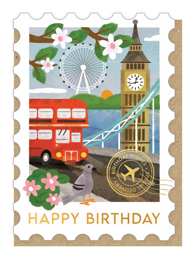 London cutout stamp card