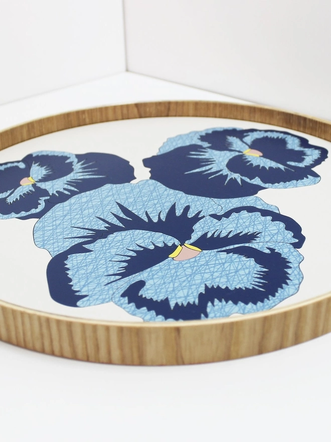 Handmade Pansy Serving Tray