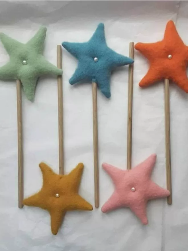 Mixed colours star wands