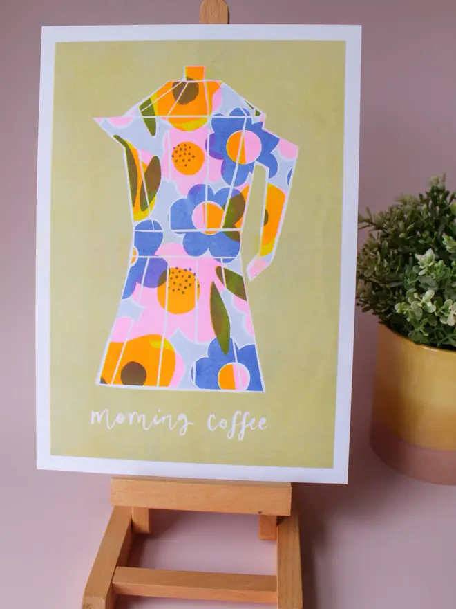 A4 Morning Coffee Risograph Print