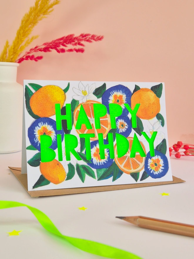 oranges birthday card
