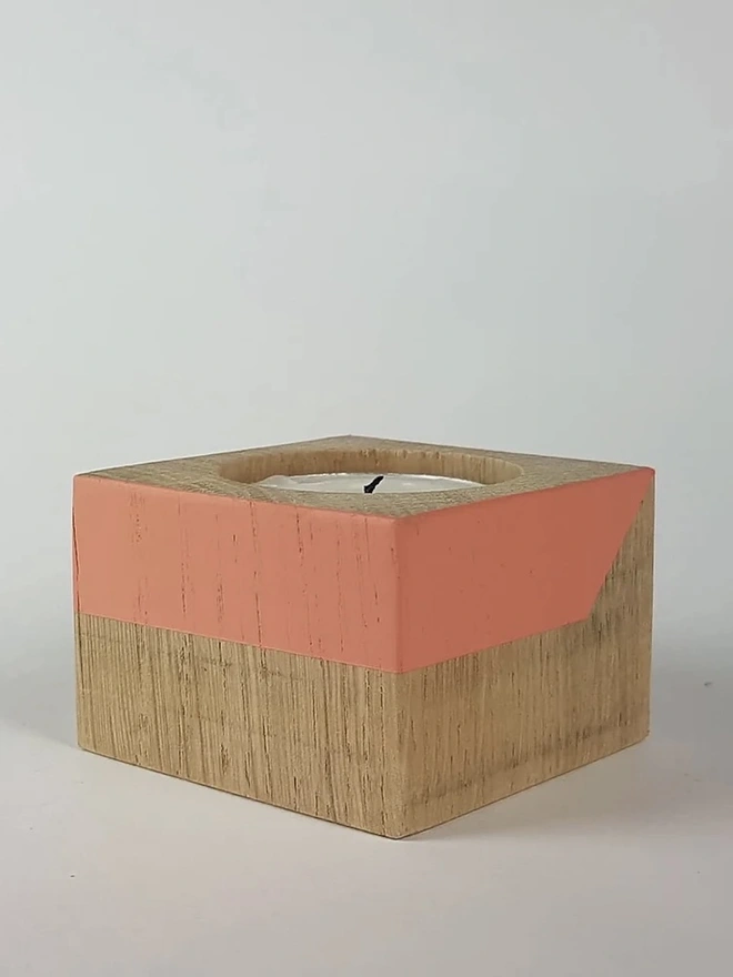 Tiny Wooden Cube Candle