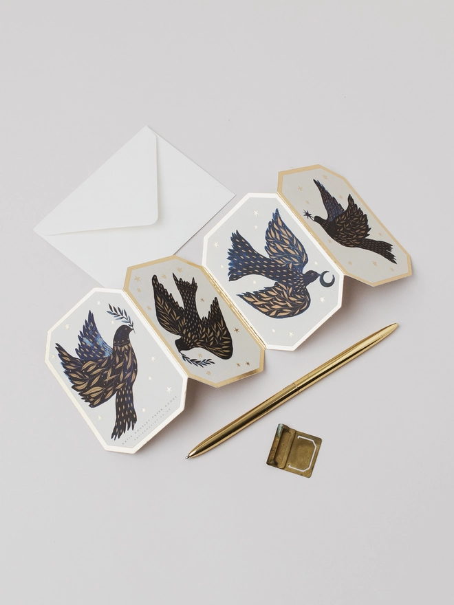 Dove Concertina Christmas Card