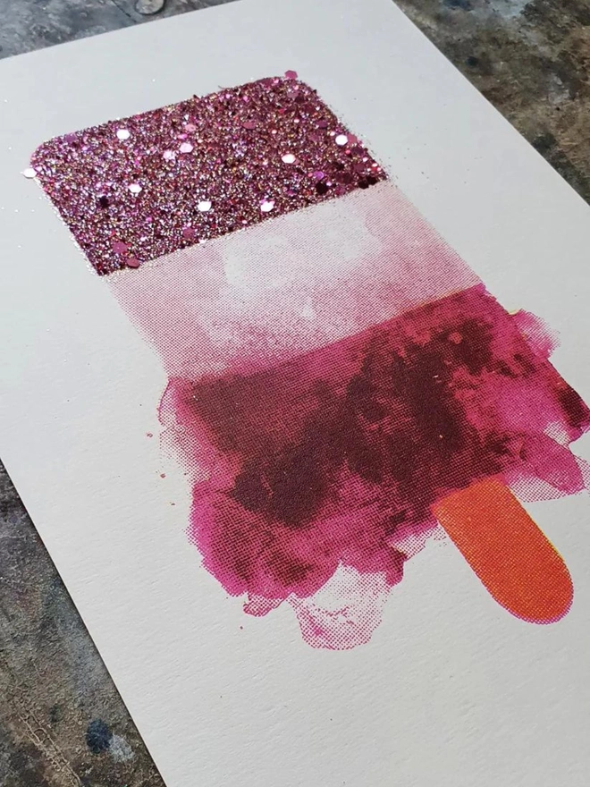 Mini Fab Candy Glittered Screen Print