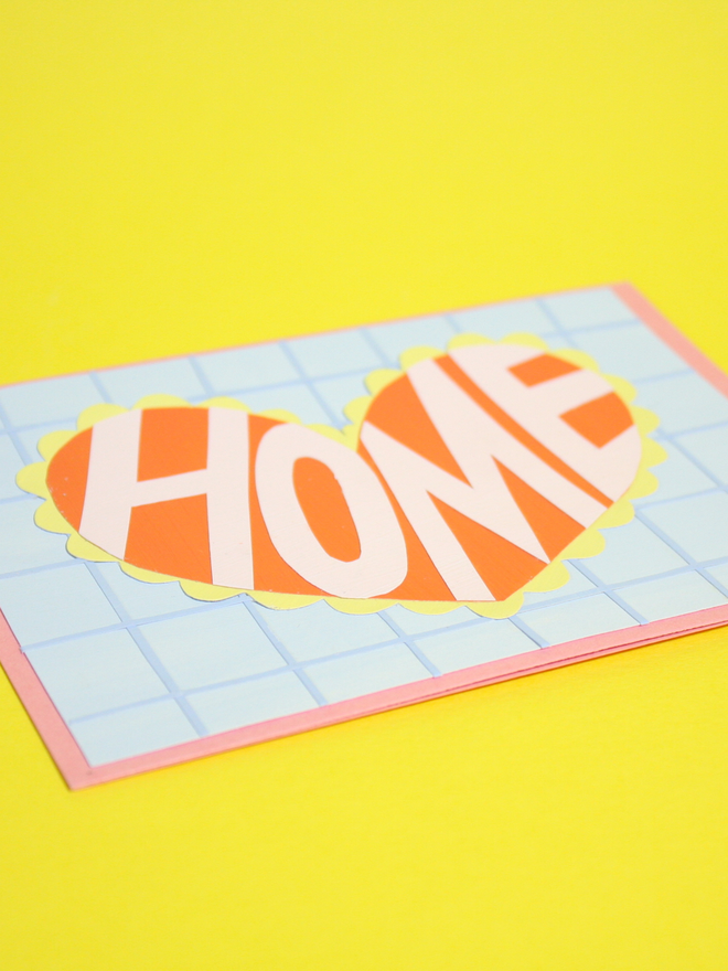 'Home' Handmade Collaged Card