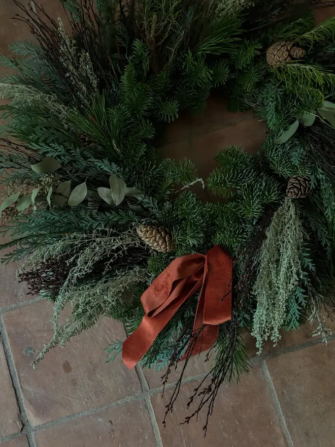 Wispy Winter Greens Luxury Christmas Wreath